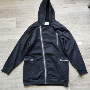 Vidl Los Angeles Black Jacket Dry Wash Parka Mens Xl Hooded Trench Nwt